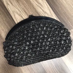 Black woven Clutch